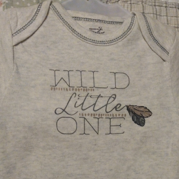 Fox Themed Organic Cotton White and Gray Baby 5 Pc Bodysuit Set - Picture 14 of 17